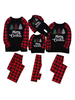 Familien Weihnachtspyjamas Baumwollmischung Schwarz Plaid Weihnachtsmuster Top Pants Set