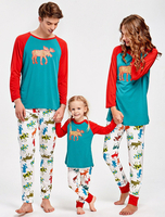 Familien Weihnachtspyjamas Blau bedruckte Top und Hosen für Männer Faschingskostüme