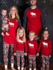 Familien Weihnachtspyjamas Damen Pyjama Rot Pants mit Top Rentier gedruckt Faschingskostüme