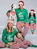 Familien Weihnachtspyjamas Kinder grün grüne Hose mit Top Unisex Faschingskostüme