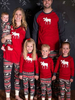 Familien Weihnachtspyjamas Rot Pants mit Top für Männer Rentier gedruckt Faschingskostüme