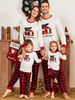 Familien Weihnachtspyjamas Rote Baumwollmischung Farbblock Plaid Top Pants Set