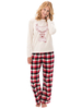 Familien Weihnachtspyjamas Weiß Plaid 2 Stück Set für Frauen Faschingskostüme