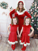 Familien Weihnachtspyjamas Weihnachtsmann Pelzrot Kostüm Faschingskostüme
