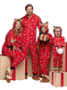 Familien Weihnachtspyjamas Weihnachtsmuster Rot Overall Faschingskostüme