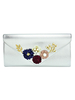 Fantastische Hochzeit Handtasche für die Braut in Schwarzmit Blumen-Deko im eleganten Stil Kunstleder