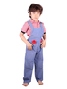 Farmer Cosplay Kostüm für Kinder Blau Grau Polyester Top Overalls Kinder Halloween Kostüm
