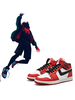 Fasching 2021 Kostüm Anime Schuhe Spider Man in die Spinne Vers Miles Morales Leder Sportschuhe Fasching Faschingskostüme