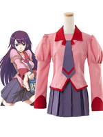 Fasching Bakemonogatari Senjougahara Hitagi Uniform Cloth Cosplay