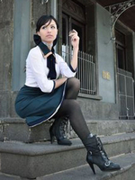 Fasching BioShock Infinite Elizabeth Karneval Cosplay Kostüm Grünes Kleid mit Krawatte Faschingskostüme