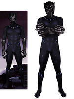 Fasching Black Panther Marvel Comics Karneval Cosplay Kostüm Lycra Spandex Catsuit Overall Karneval Kostüm Faschingskostüme