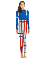 Fasching Captain American Marvel Comics Cosplay Jumpsuit Fasching Cosplay Kostüm für Frauen Karneval Kostüm Faschingskostüme
