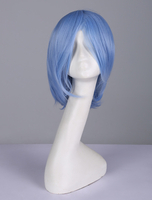 Fasching Cosplay Perücke Hitzebeständigen Faser Kuroko Tetsuya Perücke glattes Haar von Kuroko No Basketball mit Light Blue Japanischer Anime Faschingskostüme