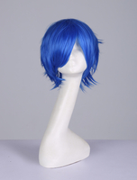 Fasching Cosplay Perücke Juvia Lockser in Blau Perücke Hitzebeständigen Faser von Fairy Tail Japanischer Anime Faschingskostüme