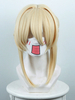 Fasching Cosplay Perücke mit Hellgolden Hitzebeständigen Faser und Perücke Japanischer Anime Faschingskostüme