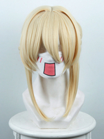 Fasching Cosplay Perücke mit Hellgolden Hitzebeständigen Faser und Perücke Japanischer Anime Faschingskostüme