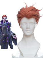 Fasching Cosplay Perücke Overwatch Orange rot Hitzebeständigen Faser mit Perücke Spiel Faschingskostüme