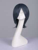Fasching Cosplay Perücke von Puella Magi Madoka Magica Miki Sayaka Perücke in Blau Hitzebeständigen Faser Japanischer Anime Faschingskostüme