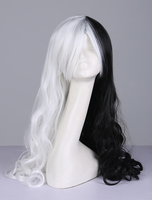Fasching Danganronpa Monokuma Perücke japanischen Anime Two Tone Spiral Curl personifizierte Geschlecht drehen Cosplay Perücke Faschingskostüme