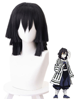 Fasching Dämonentöter: Kimetsu No Yaiba Cosplay Perücke Iguro Obanai Japanische Anime Cosplay Perücken Faschingskostüme
