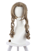 Fasching Final Fantasy VII Remake FF7 Aerith Gainsborough Aeris Brown Cosplay Perücke