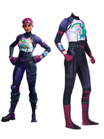 Fasching Fortnite Cosplay Kostüm Brite Bomber Jumpsuit Flieder Spiel Cosplay Kostüme Karneval Kostüm Faschingskostüme