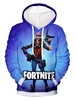 Fasching Fortnite Cosplay Kostüme Blauer 3D Digital bedruckter Hoodie Faschingskostüme