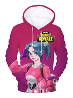Fasching Fortnite Cosplay Kostüme Pink 3D Digital Printed Hoodie Faschingskostüme