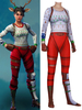 Fasching Fortnite Cosplay Kostüme Red Fortnite Spiel Red Nosed Raider Trikot Overall Lycra Spandex Erwachsene Spiel Cosplay Kostüme Faschingskostüme