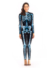 Fasching Fortnite Fasching Skull Trooper Grünes Cosplay Kostüm für Frauen Karneval Kostüm Faschingskostüme