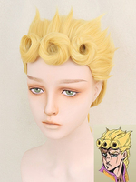 Fasching JoJos Bizarre Abenteuer Goldener Wind Giorno Giovanna Karneval Cosplay Perücke Fasching Faschingskostüme
