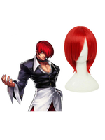 Fasching König der Kämpfer 97 Iori Yagami 40cm Red Anime Cosplay Perücke