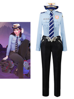 Fasching Overwatch D.va Spiel Kammwolle Overwatch Set Hemd&mit Hut&Hose&und Krawatte&und Handschuhe&und Gürtel Karneval Kostüm Faschingskostüme