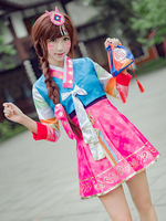 Fasching Overwatch D.va Spiel Overwatch D.va Set mit Überzieher&und Accessoires&und Kopfschmuck&Trägerkleid Faschingskostüme