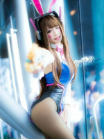Fasching Overwatch Ow D.va Cosplay Kostüm Sexy Bunny Girl Version