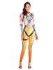 Fasching Overwatch Ow Tracer Fasching Cosplay Kostüm Zentai Jumpsuit für Frauen Karneval Kostüm Faschingskostüme