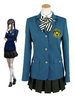 Fasching Persona 5 in Blau von Persona Japanischer Anime Set Mini Kleid&mit Überzieher&und Krawatte&Hemd Faschingskostüme