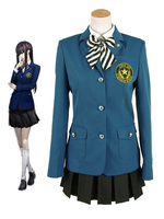 Fasching Persona 5 in Blau von Persona Japanischer Anime Set Mini Kleid&mit Überzieher&und Krawatte&Hemd Faschingskostüme