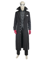 Fasching Persona 5 in Schwarz von Persona Japanischer Anime Set mit Überzieher&und Handschuhe&Hose&und Weste&Hemd Faschingskostüme