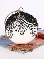Faschingskostüm 1920er Jahre Flapper Clutch Taschen Great Gatsby Ketten Perlen Satin Runde geformte Handtasche