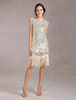 Faschingskostüm 1920er Jahre Flapper Kleid große Gatsby Kleid Damen Pailletten Quasten Aprikose Kleid
