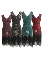 Faschingskostüm 1920er Jahre Flapper Kleider Great Gatsby Kostüm Pailletten Fringe Frauen Retro Kostüm