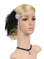 Faschingskostüm 1920er Jahre Great Gatsby Charleston Feder Kopfschmuck Flapper Stirnband Frauen Quasten Vintage Kostüm Zubehör Karneval Kostüm