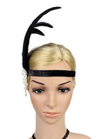 Faschingskostüm 1920er Jahre Great Gatsby Charleston Feder Kopfschmuck Flapper Stirnband Frauen Vintage Kostüm Zubehör Karneval Kostüm