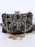 Faschingskostüm 1920er Jahre Great Gatsby Clutch Bag Schwarz Strass Gem Pailletten Flapper Kleid Zubehör