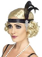 Faschingskostüm 1920er Jahre Great Gatsby Kostümzubehör 2021 Vintage Black Feather Stirnband