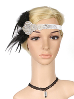 Faschingskostüm 1920er Jahre Great Gatsby Stirnband Flapper Headpieces Feder Frauen Retro Haarschmuck Karneval Kostüm Karneval Kostüm