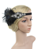 Faschingskostüm 1920er Jahre Great Gatsby Stirnband Flapper Stirnband Feder Strass Frauen Retro Haarschmuck Karneval Kostüm