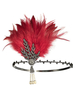Faschingskostüm 1920er Jahre große Gatsby Zubehör Flapper Kleid Stirnband rote Federn Strass Haarteil Karneval Kostüm