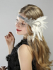 Faschingskostüm 1920er Jahre große Gatsby Zubehör Strass weiße Federn Frauen Flapper Headpieces Retro Kostümzubehör Karneval Kostüm